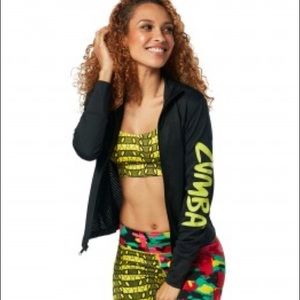 Black Zumba Mesh Zip Up Jacket
